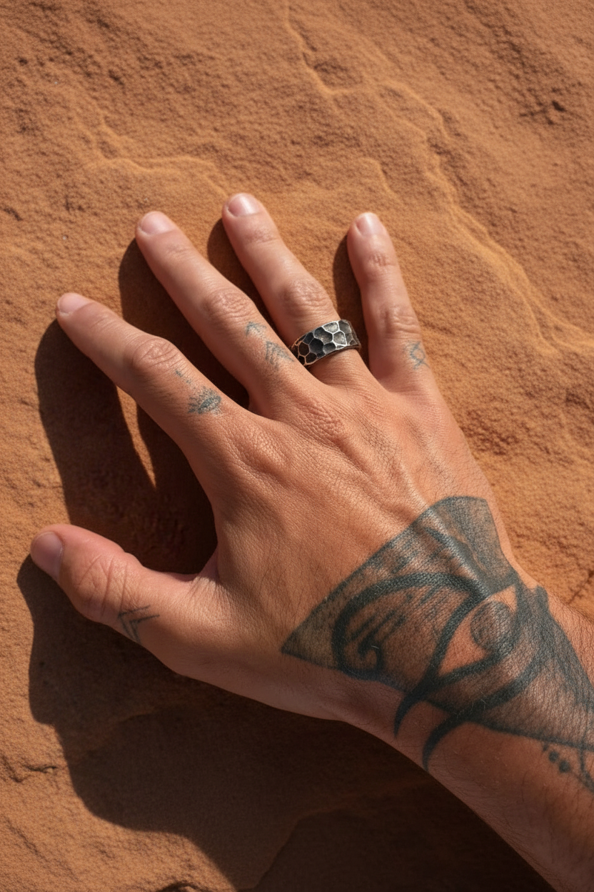 Onyx Ring - side angle hand