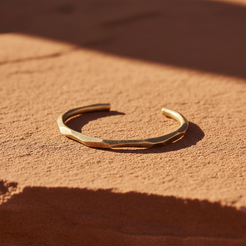 Slim Gold Faceted Cuff