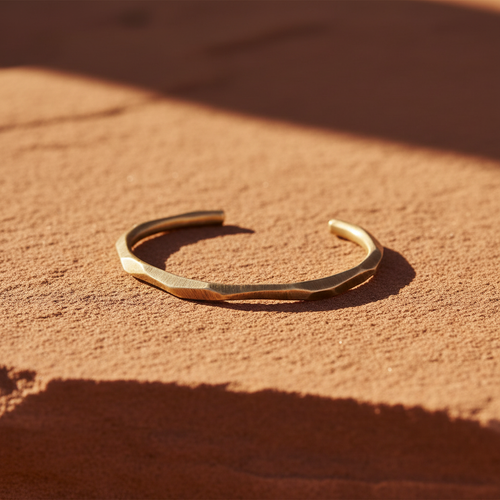 Slim Gold Faceted Cuff